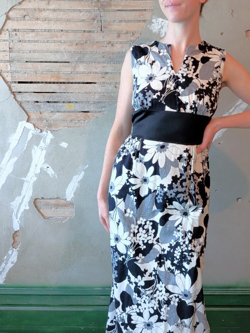 Vintage 60s/70s Empire Waist Maxi Dress